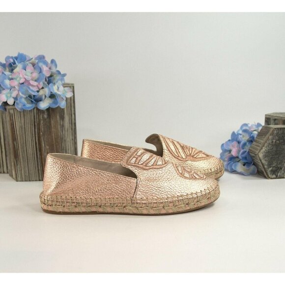Sophia Webster Rose Gold Leather Butterfly Flats - Picture 5 of 8